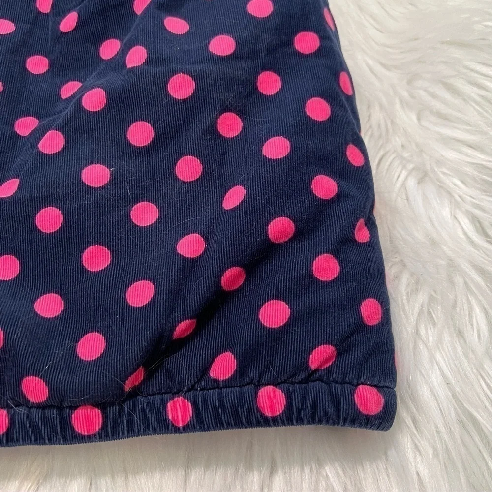 Carter's Baby Girls Sz 6 Months Sleeveless Vest Snap Up Navy Blue Pink Polka Dot